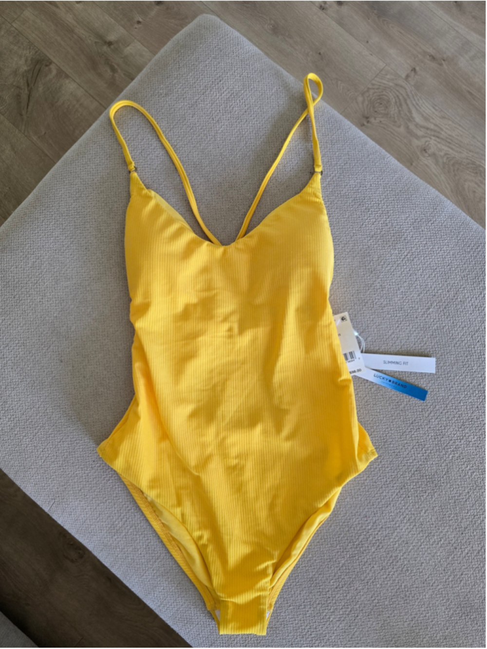 NWT Lucky Brand One Piece Swimsuit Yellow Size Medium